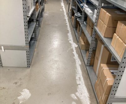 Commercial warehouse floor before