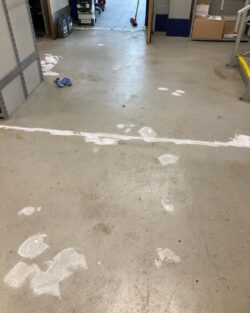 Commercial warehouse floor before